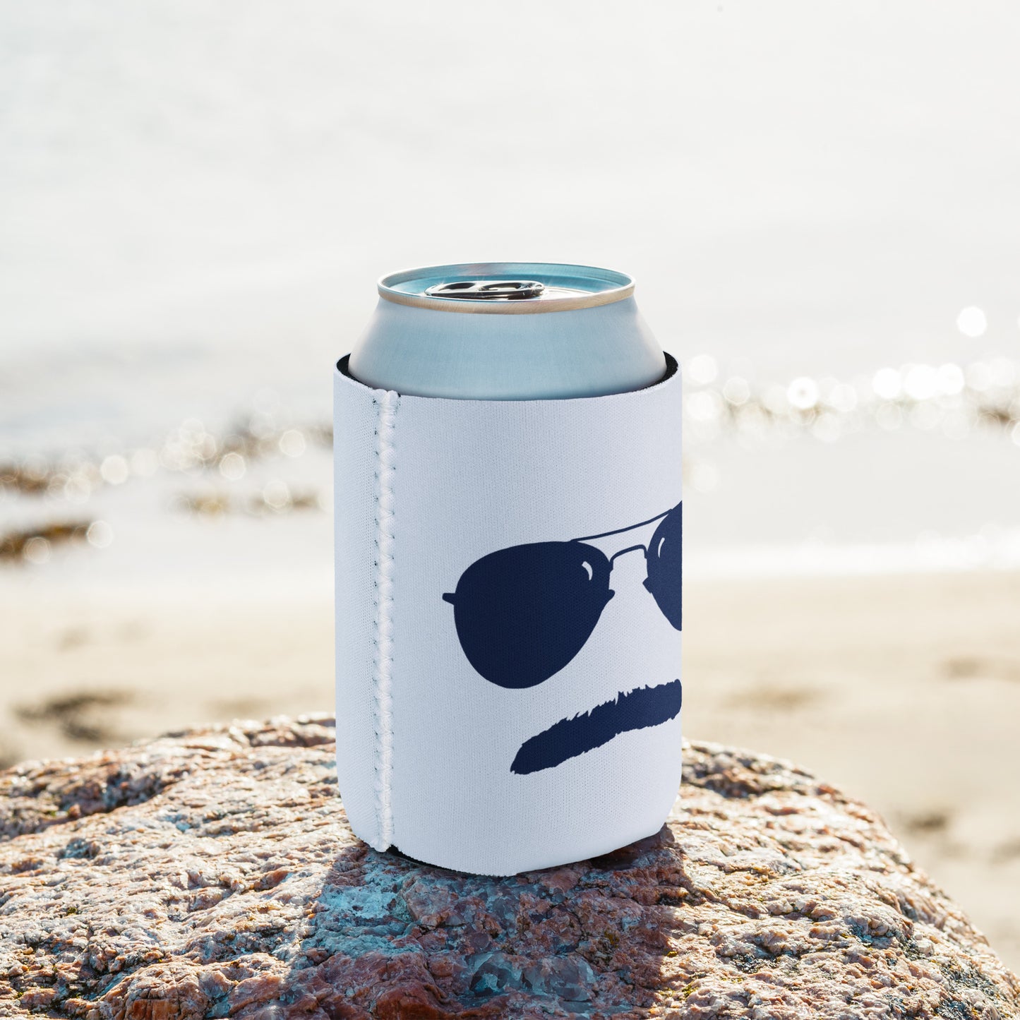 Swerski Stache and Shades Logo Can cooler - Navy