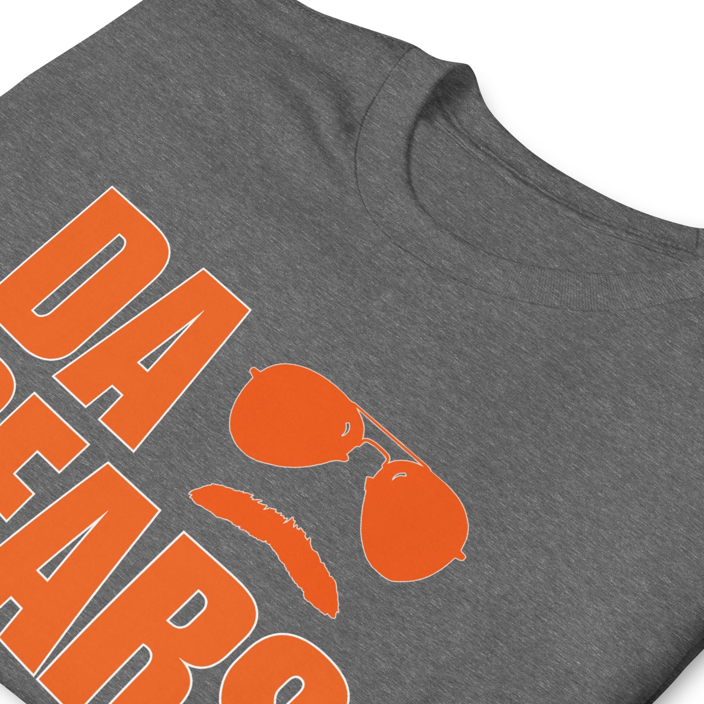 DA BEARS Swerski Stache and Shades Logo Short-Sleeve Unisex T-Shirt - with Orange & White Logo