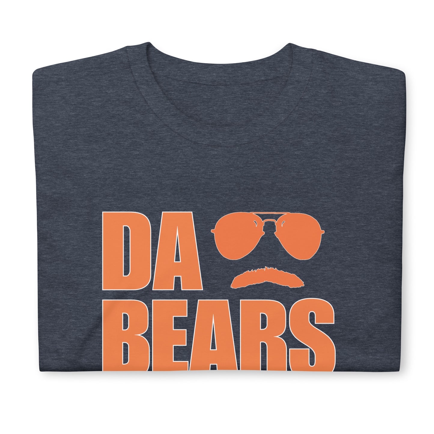 DA BEARS Swerski Stache and Shades Logo Short-Sleeve Unisex T-Shirt - with Orange & White Logo