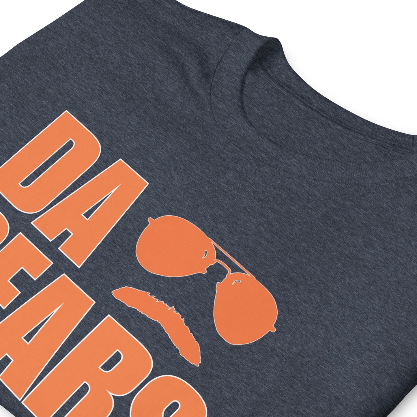 DA BEARS Swerski Stache and Shades Logo Short-Sleeve Unisex T-Shirt - with Orange & White Logo