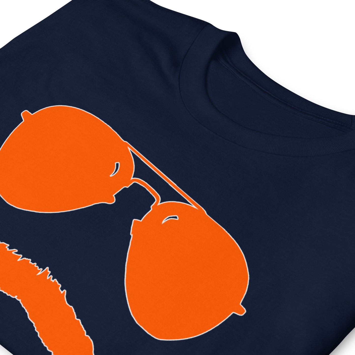 Swerski Stache and Shades Logo Short-Sleeve Unisex T-Shirt - with Orange & White Logo