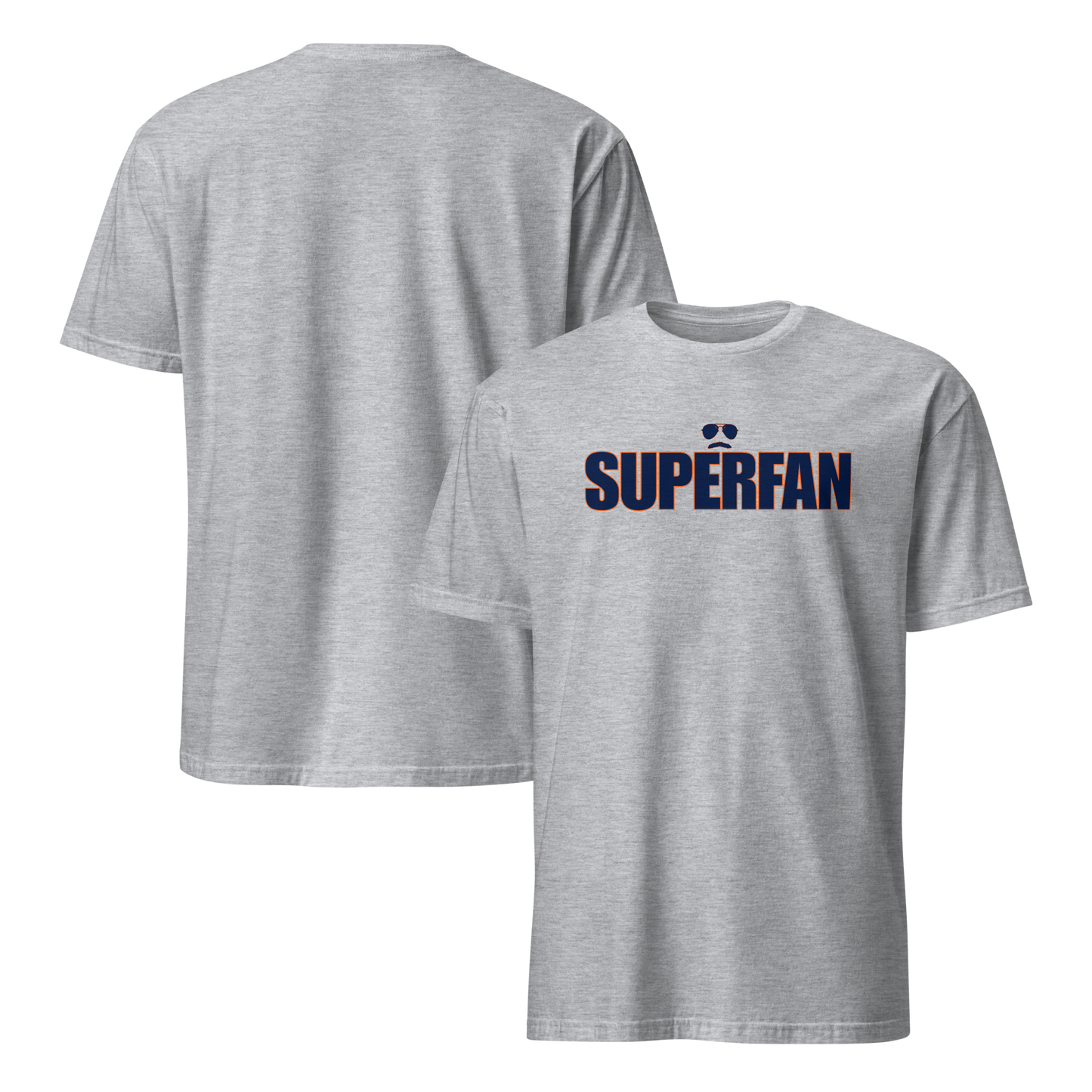 Swerski Superfan Short-Sleeve Unisex T-Shirt - Grey with Navy/Orange