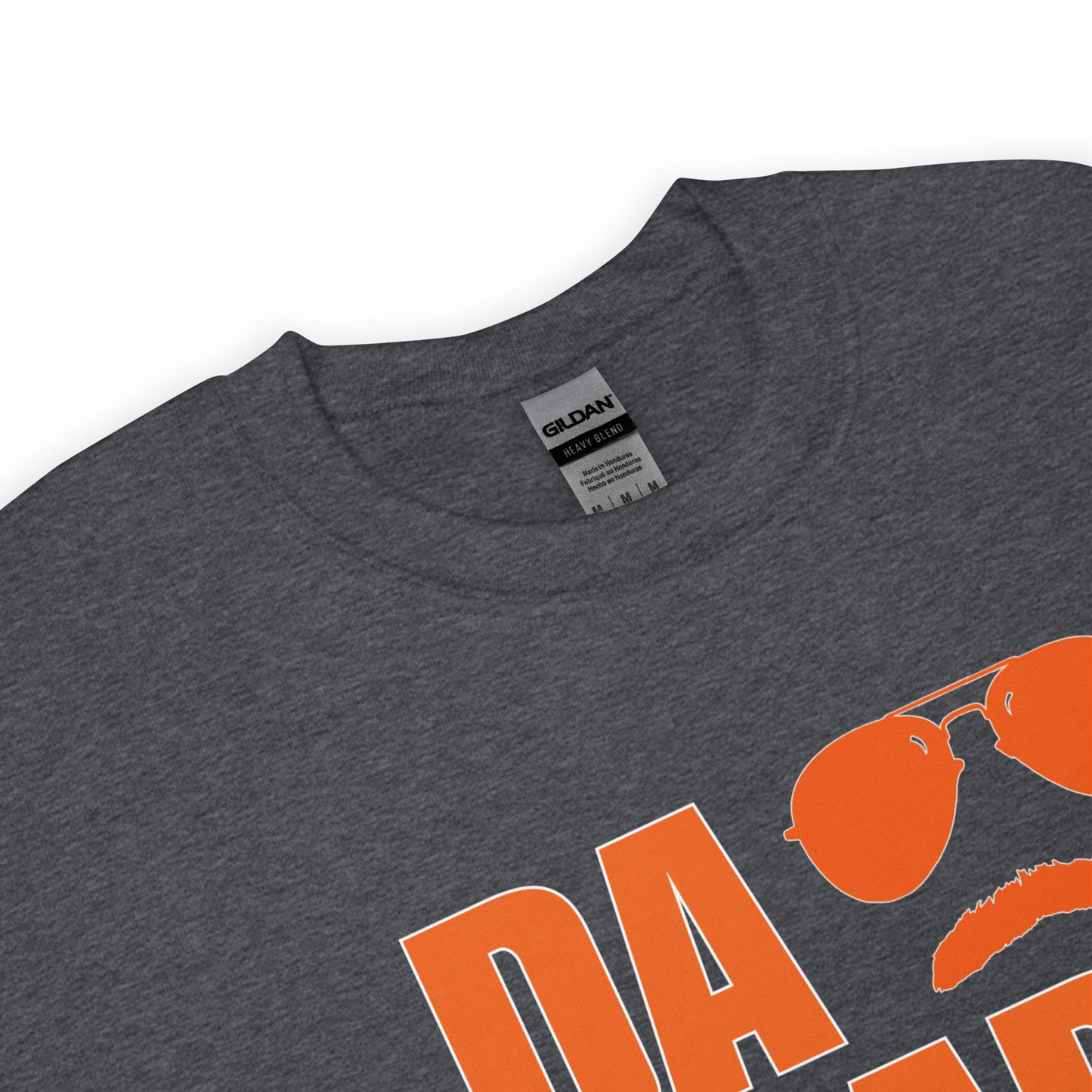 DA BEARS Swerski Stache and Shades Logo Unisex Sweatshirt - Navy with Orange & White Logo