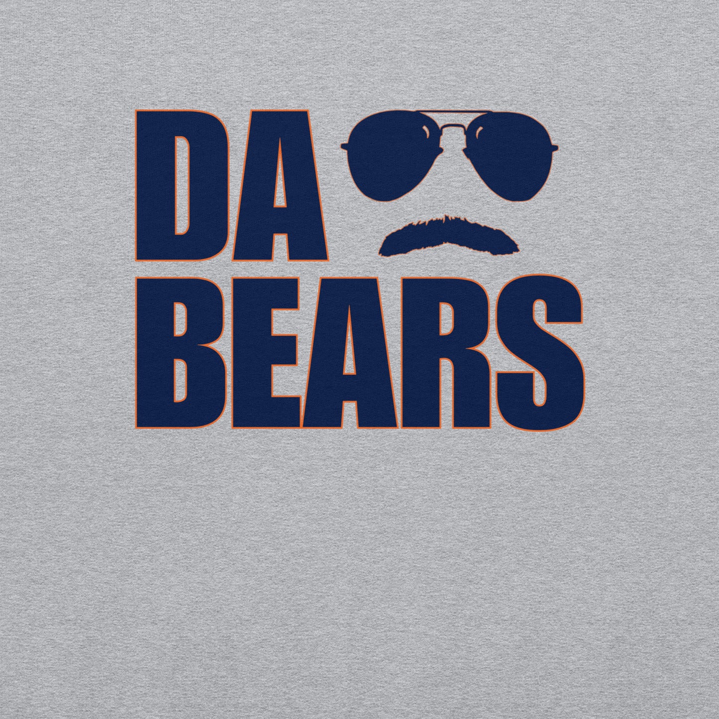 DA BEARS Swerski Stache and Shades Logo Unisex Sweatshirt - with Navy & Orange Logo