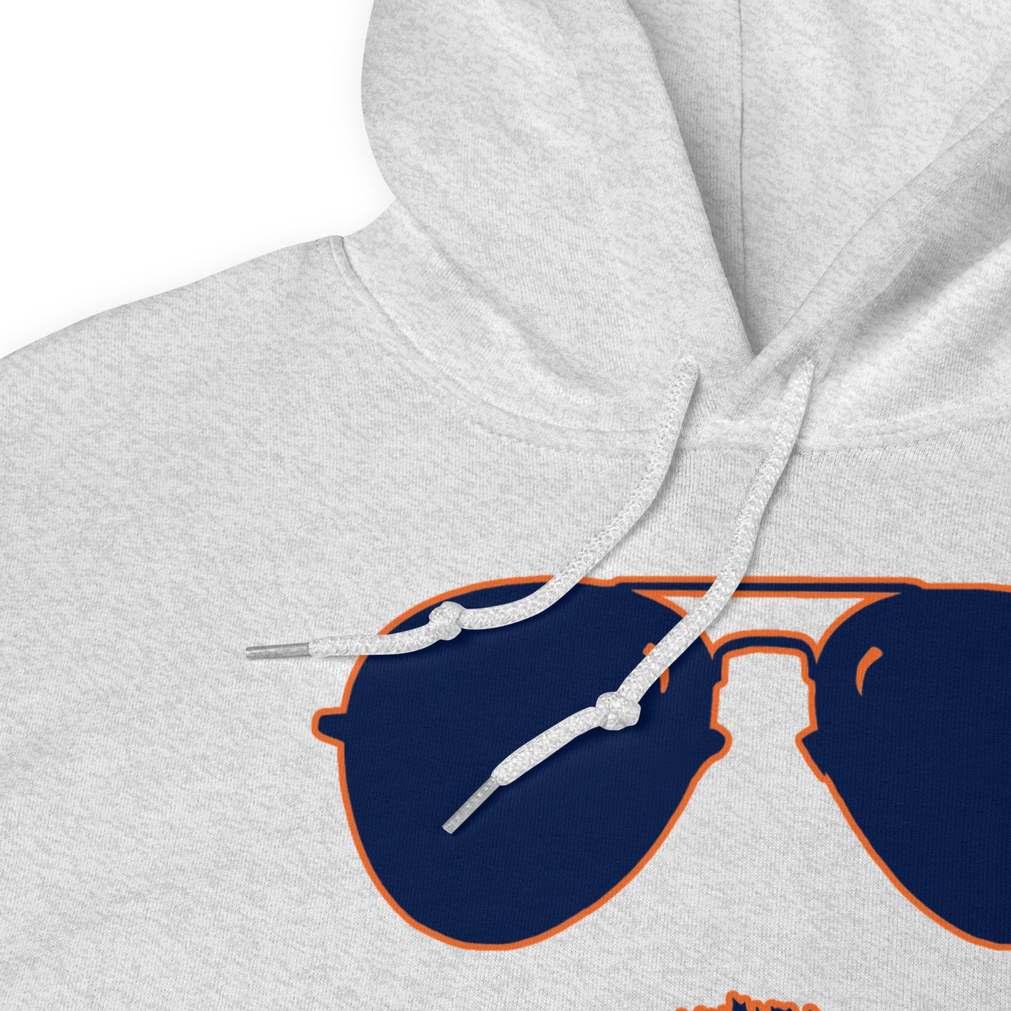 Swerski Stache and Shades Logo Unisex Hoodie - with Navy/Orange Logo