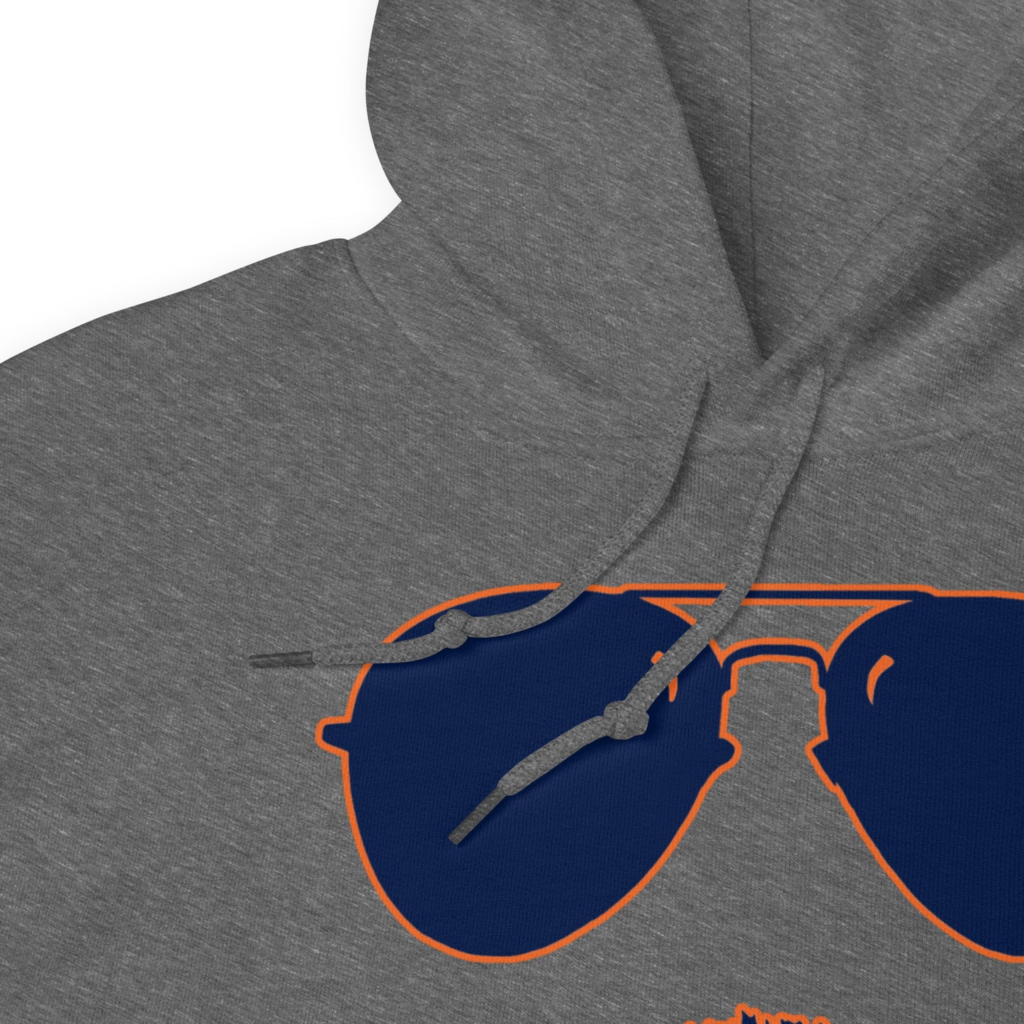 Swerski Stache and Shades Logo Unisex Hoodie - with Navy/Orange Logo