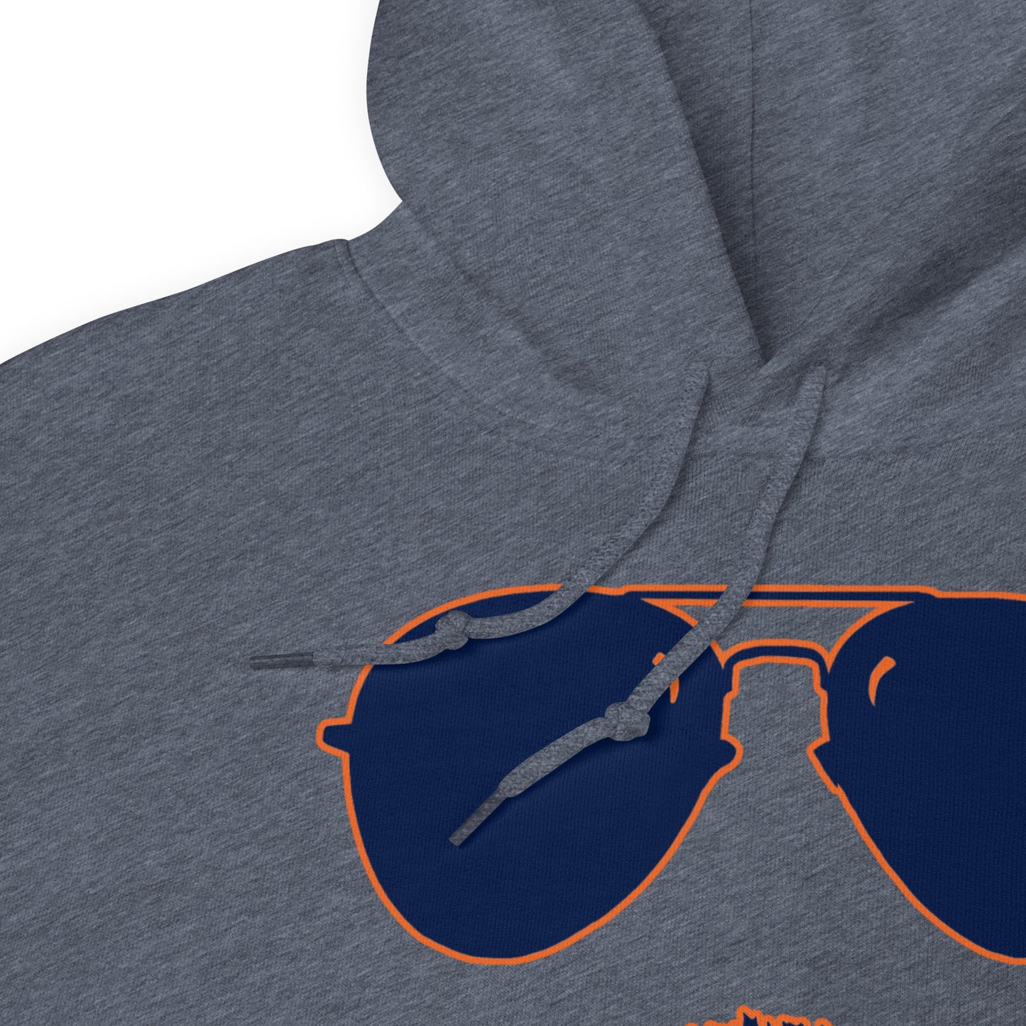 Swerski Stache and Shades Logo Unisex Hoodie - with Navy/Orange Logo