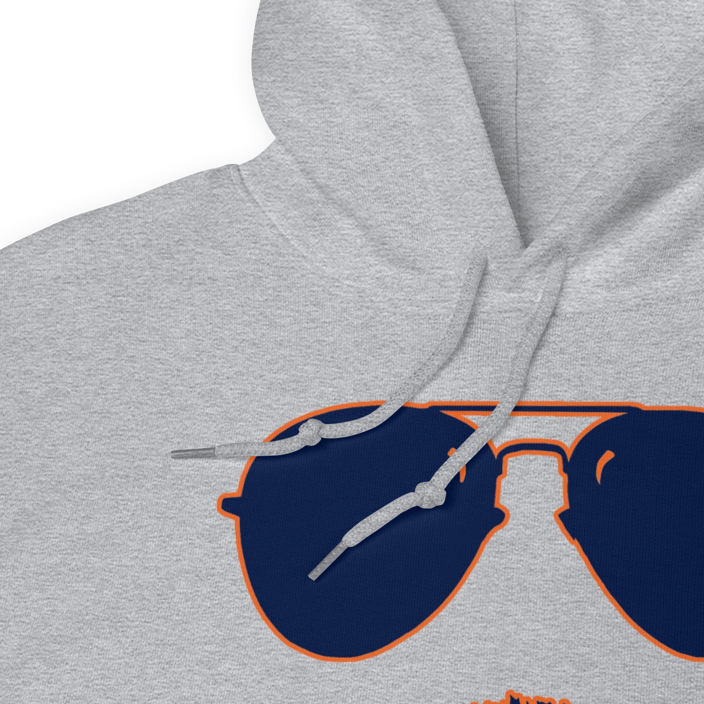 Swerski Stache and Shades Logo Unisex Hoodie - with Navy/Orange Logo