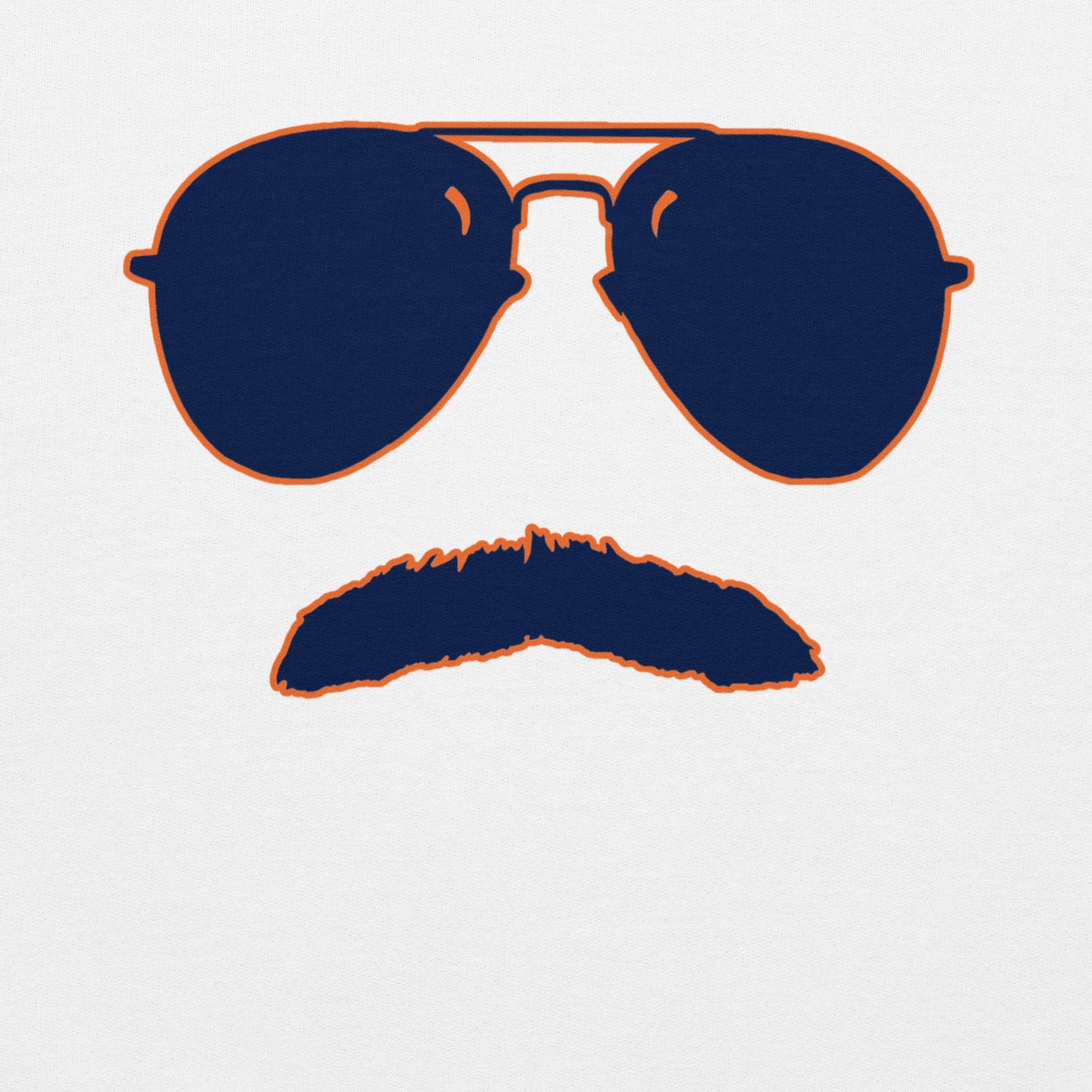 Swerski Stache and Shades Logo Unisex Hoodie - with Navy/Orange Logo