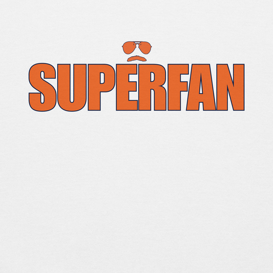 Swerski Superfan Unisex Hoodie - White with Orange/Navy