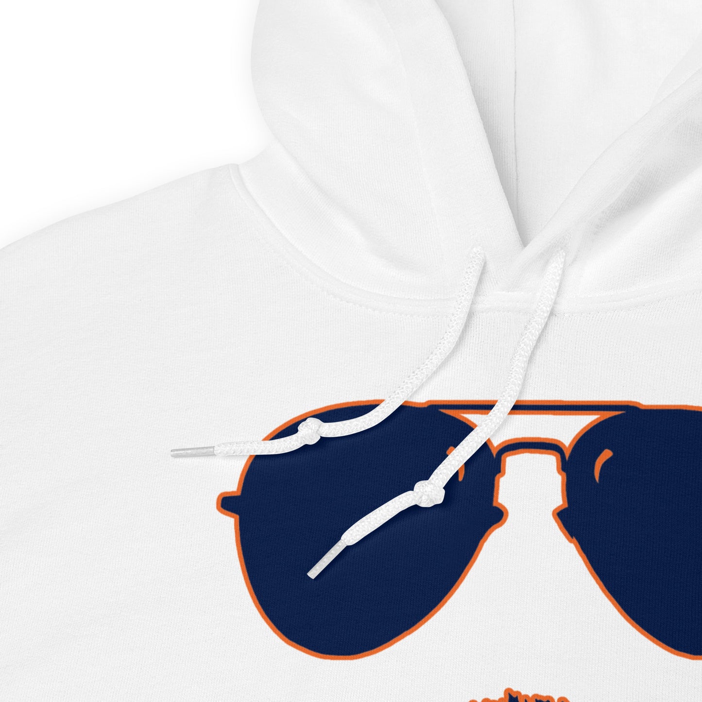 Swerski Stache and Shades Logo Unisex Hoodie - with Navy/Orange Logo