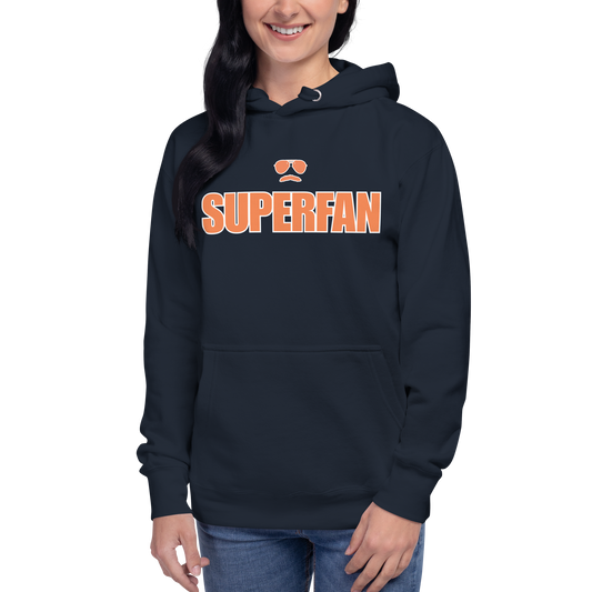 Swerski Superfan Unisex Hoodie - Navy with Orange/White design