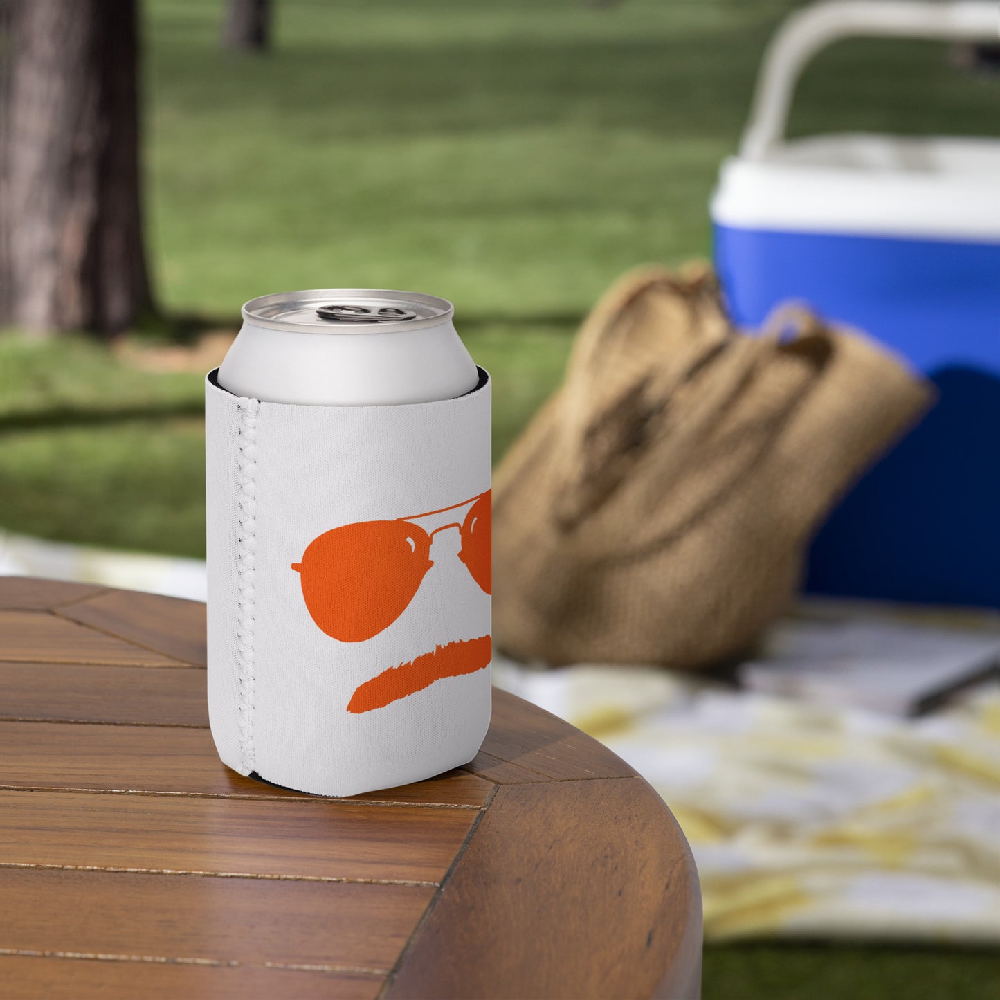 Swerski Stache and Shades Logo Can cooler - Orange