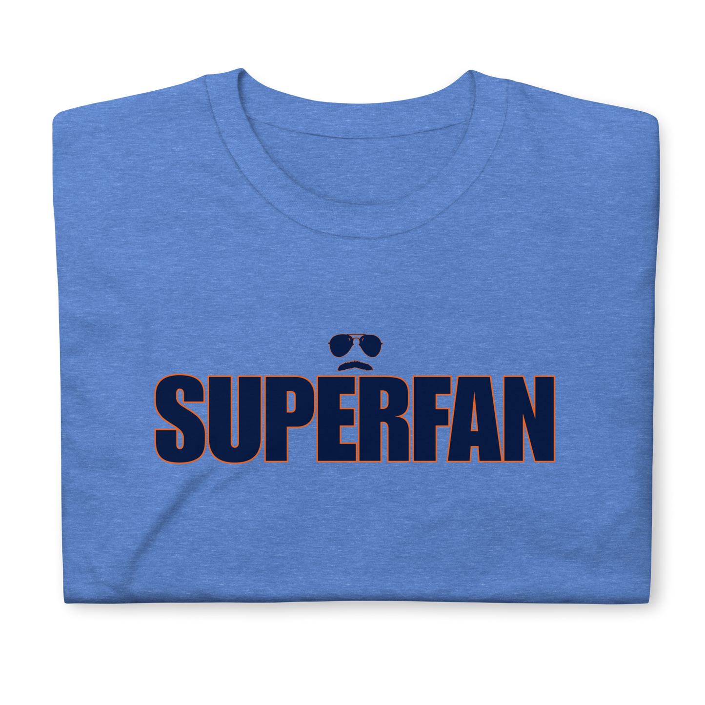 Swerski Superfan Short-Sleeve Unisex T-Shirt - Heather Royal with Navy/Orange