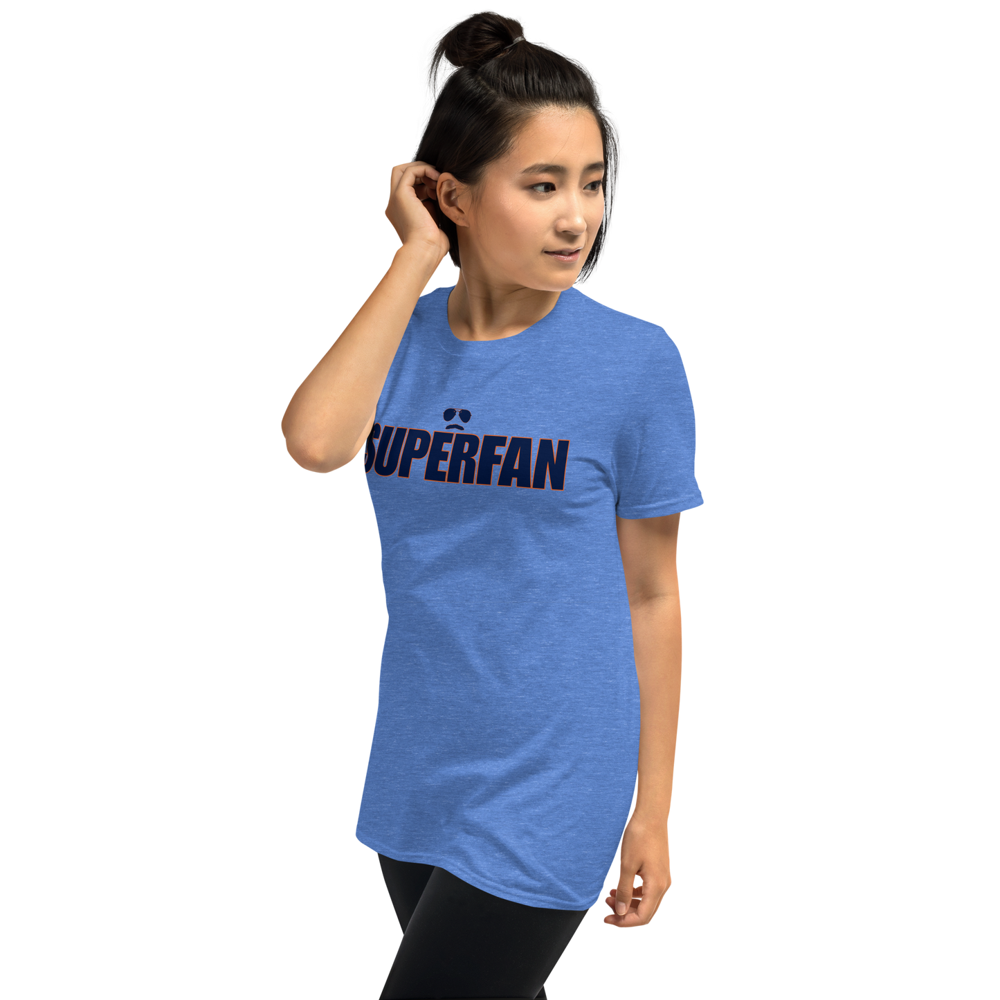 Swerski Superfan Short-Sleeve Unisex T-Shirt - Heather Royal with Navy/Orange