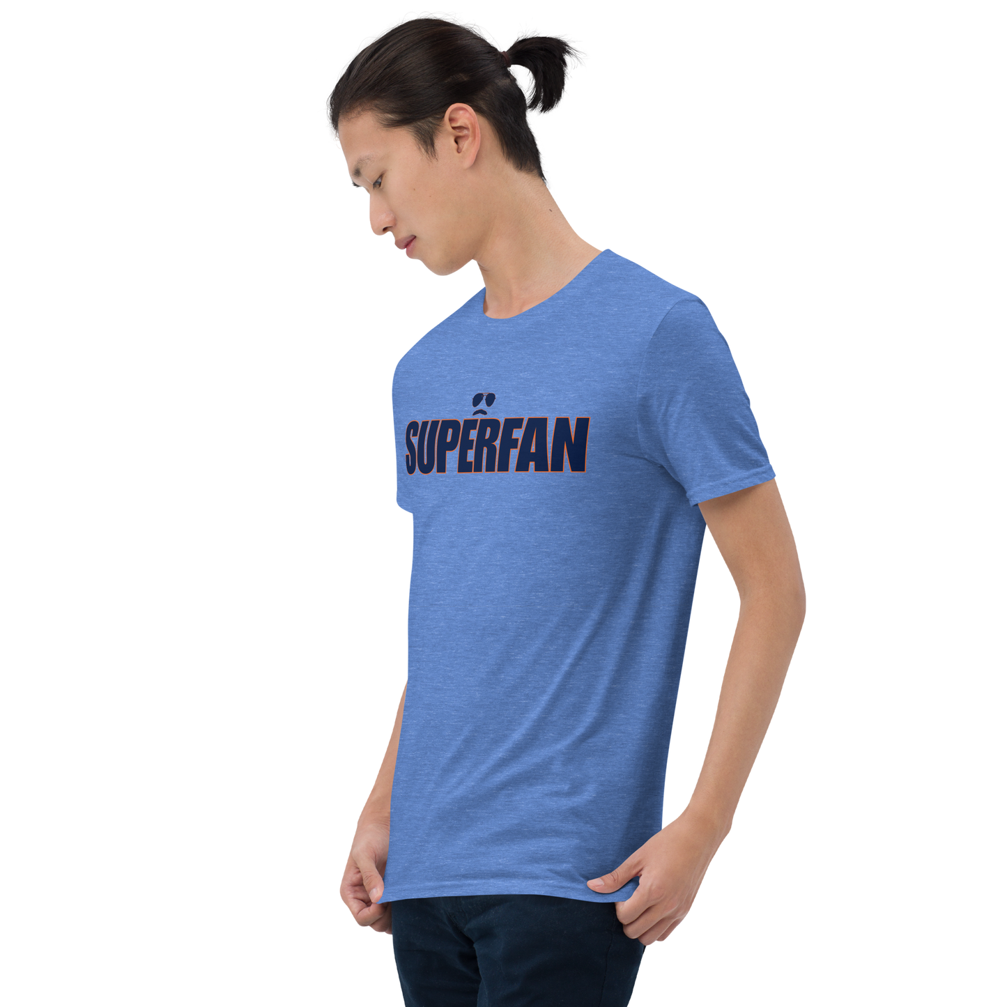 Swerski Superfan Short-Sleeve Unisex T-Shirt - Heather Royal with Navy/Orange