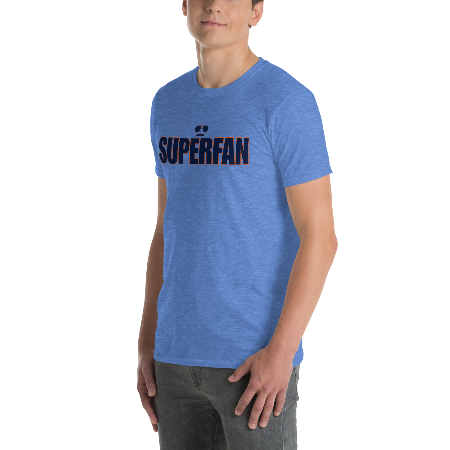 Swerski Superfan Short-Sleeve Unisex T-Shirt - Heather Royal with Navy/Orange