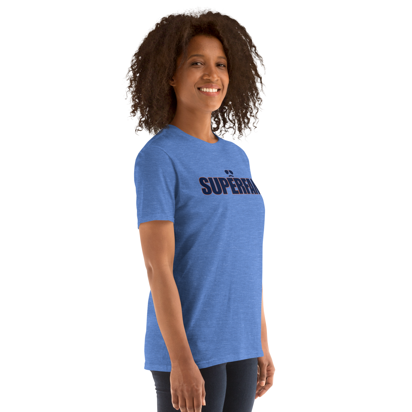Swerski Superfan Short-Sleeve Unisex T-Shirt - Heather Royal with Navy/Orange