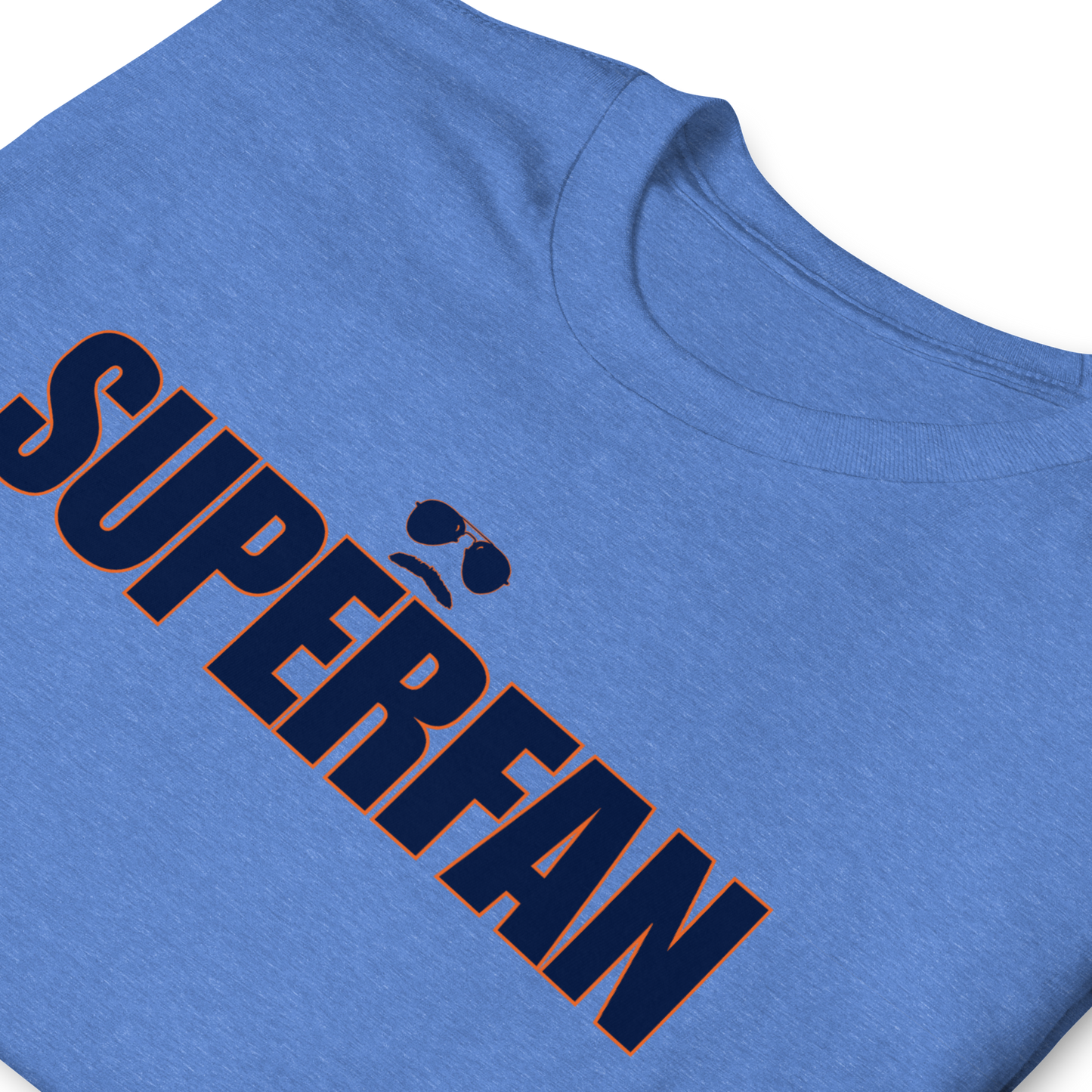 Swerski Superfan Short-Sleeve Unisex T-Shirt - Heather Royal with Navy/Orange