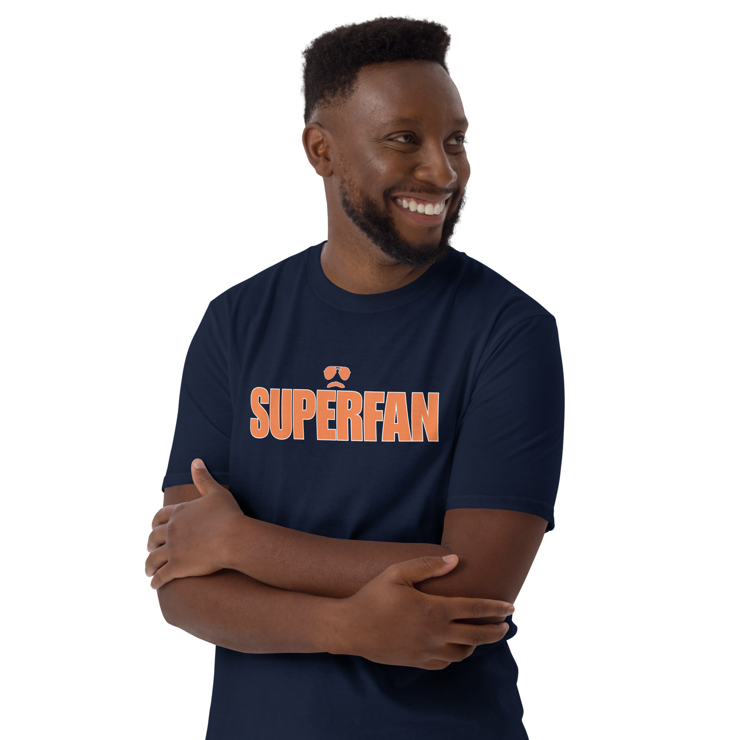 Swerski Superfan Short-Sleeve Unisex T-Shirt - Navy with Orange/White