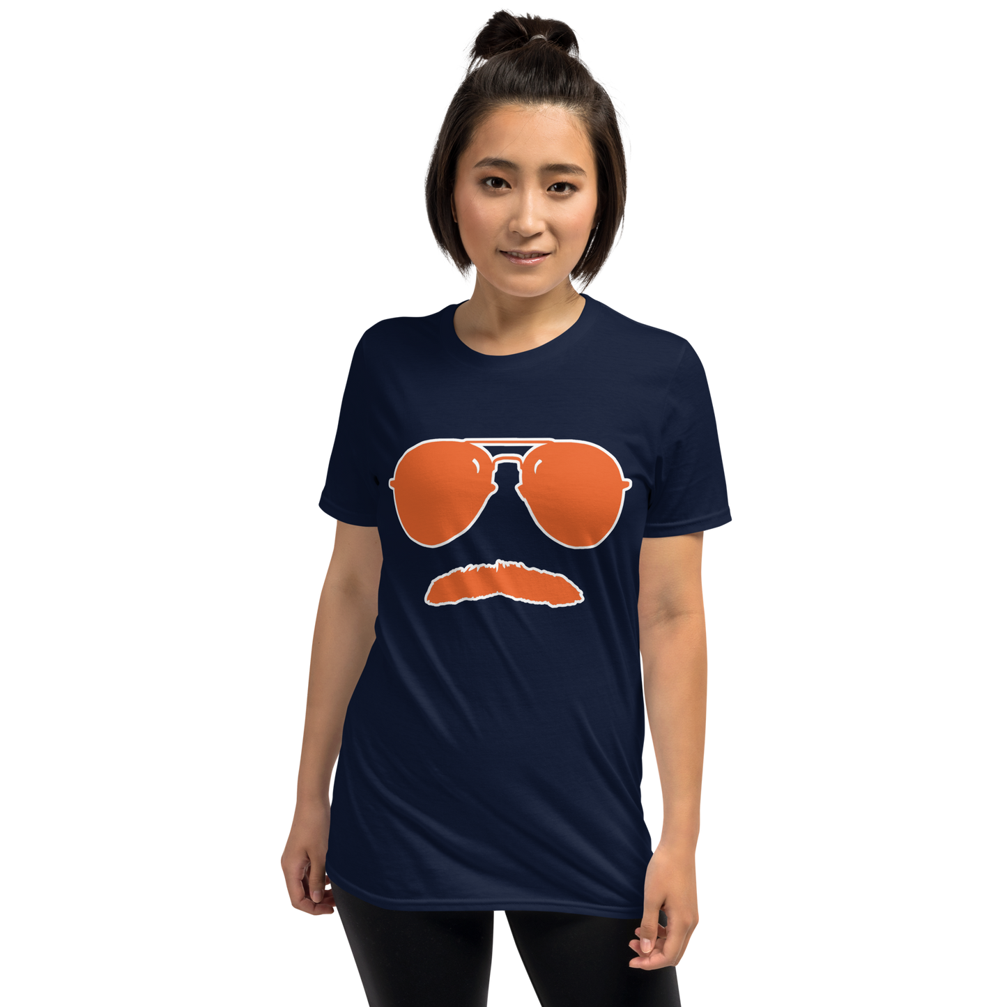 Swerski Stache and Shades Logo T-Shirt - New Navy with Orange/White Logo