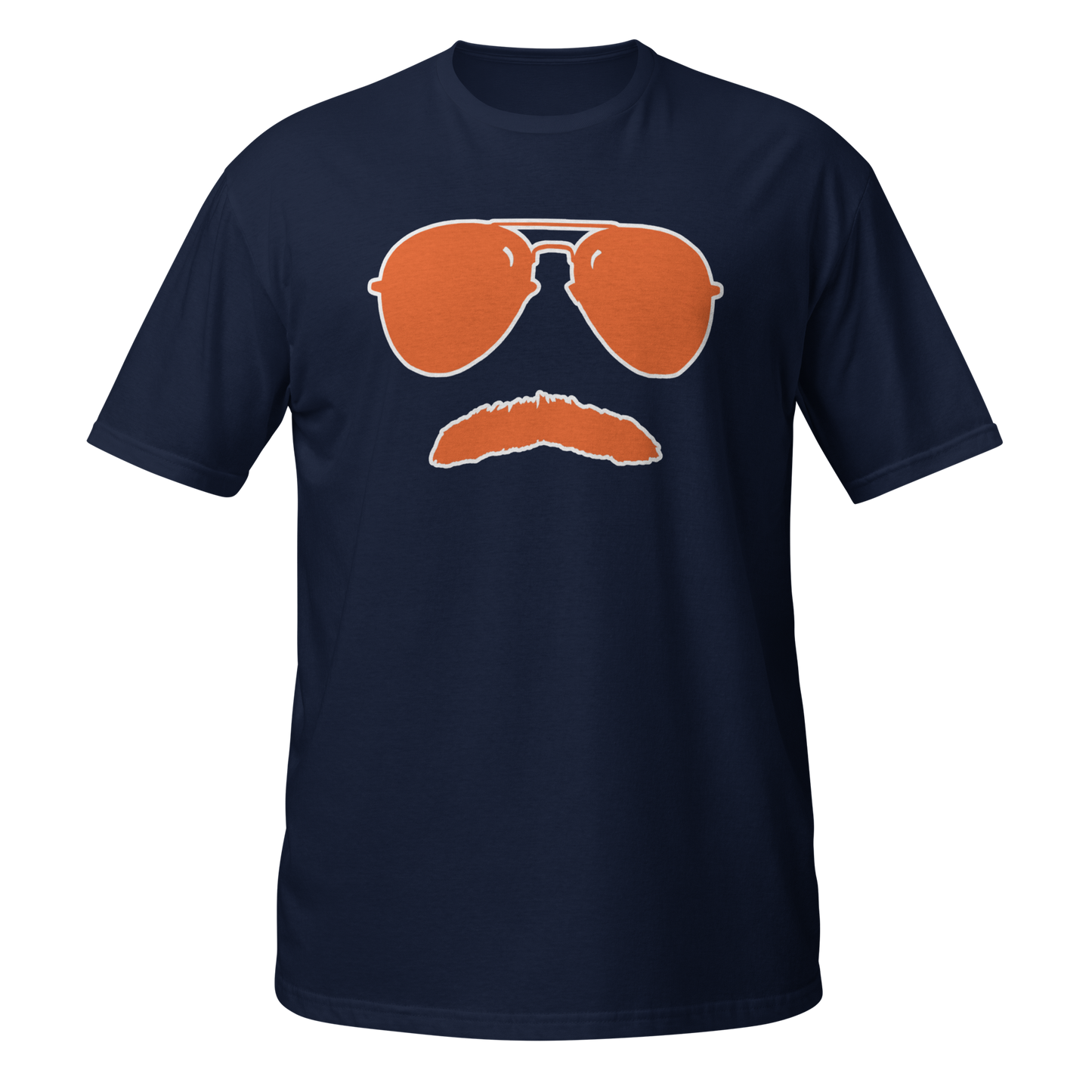 Swerski Stache and Shades Logo T-Shirt - New Navy with Orange/White Logo