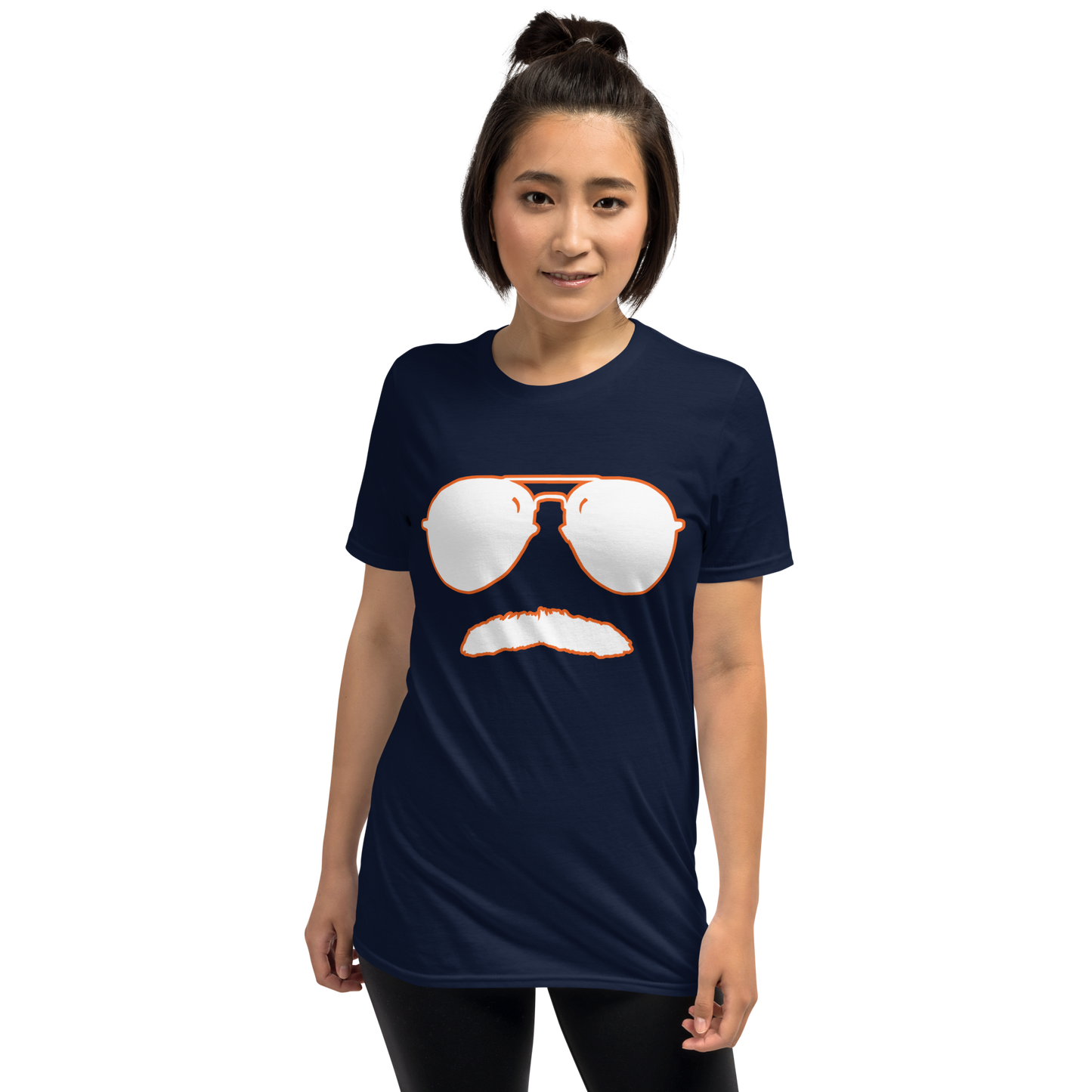Swerski 34 Short-Sleeve Unisex T-Shirt - Navy with White/Orange