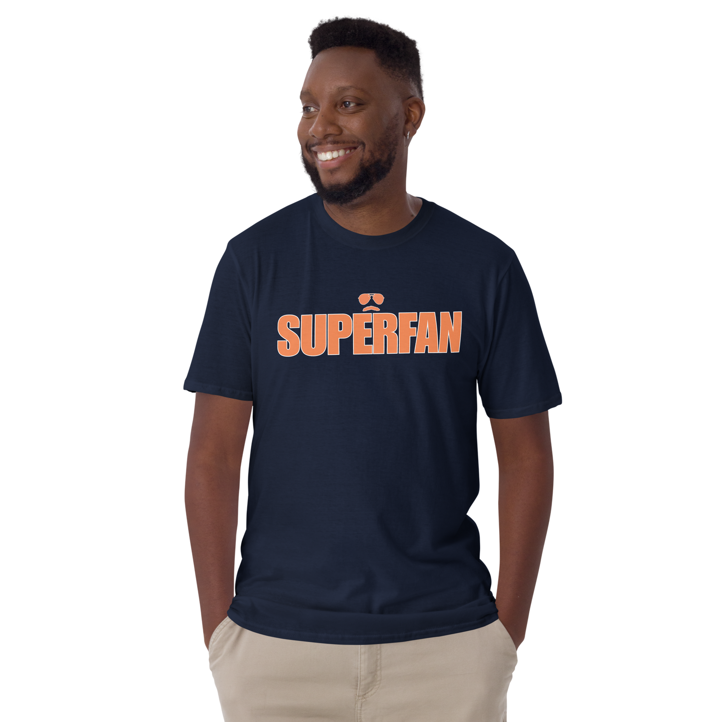 Swerski Superfan Short-Sleeve Unisex T-Shirt - Navy with Orange/White