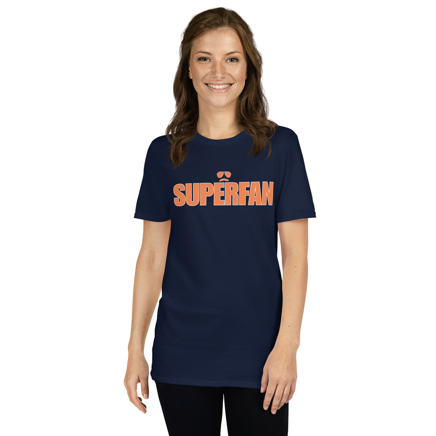 Swerski Superfan Short-Sleeve Unisex T-Shirt - Navy with Orange/White
