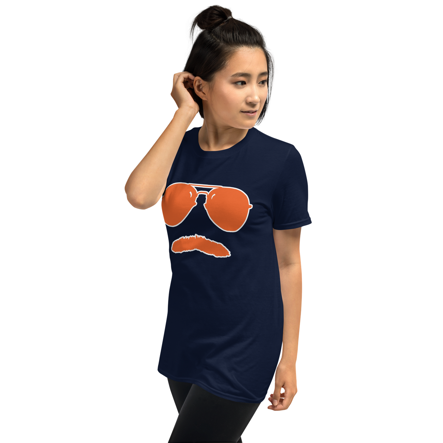 Swerski Stache and Shades Logo T-Shirt - New Navy with Orange/White Logo