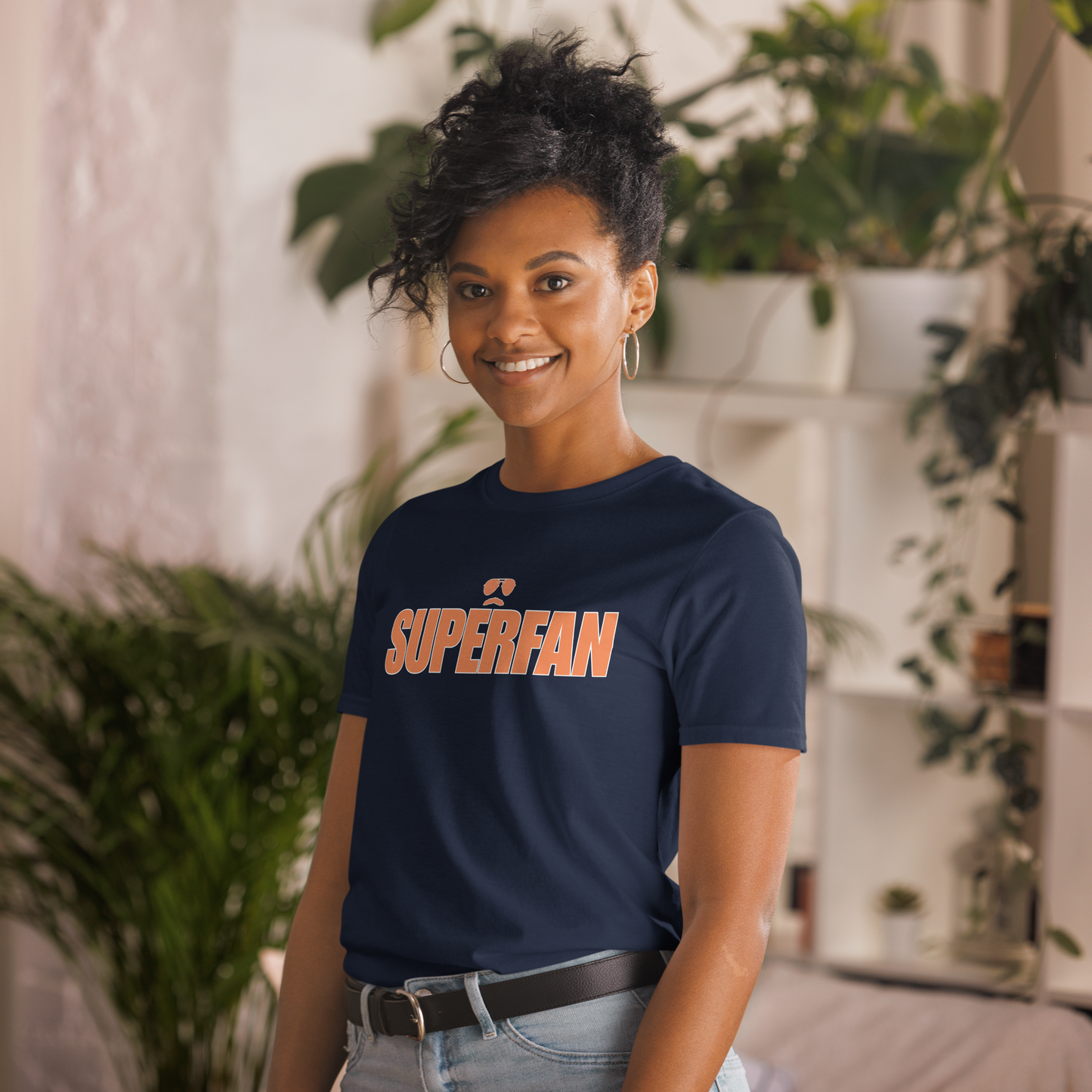Swerski Superfan Short-Sleeve Unisex T-Shirt - Navy with Orange/White
