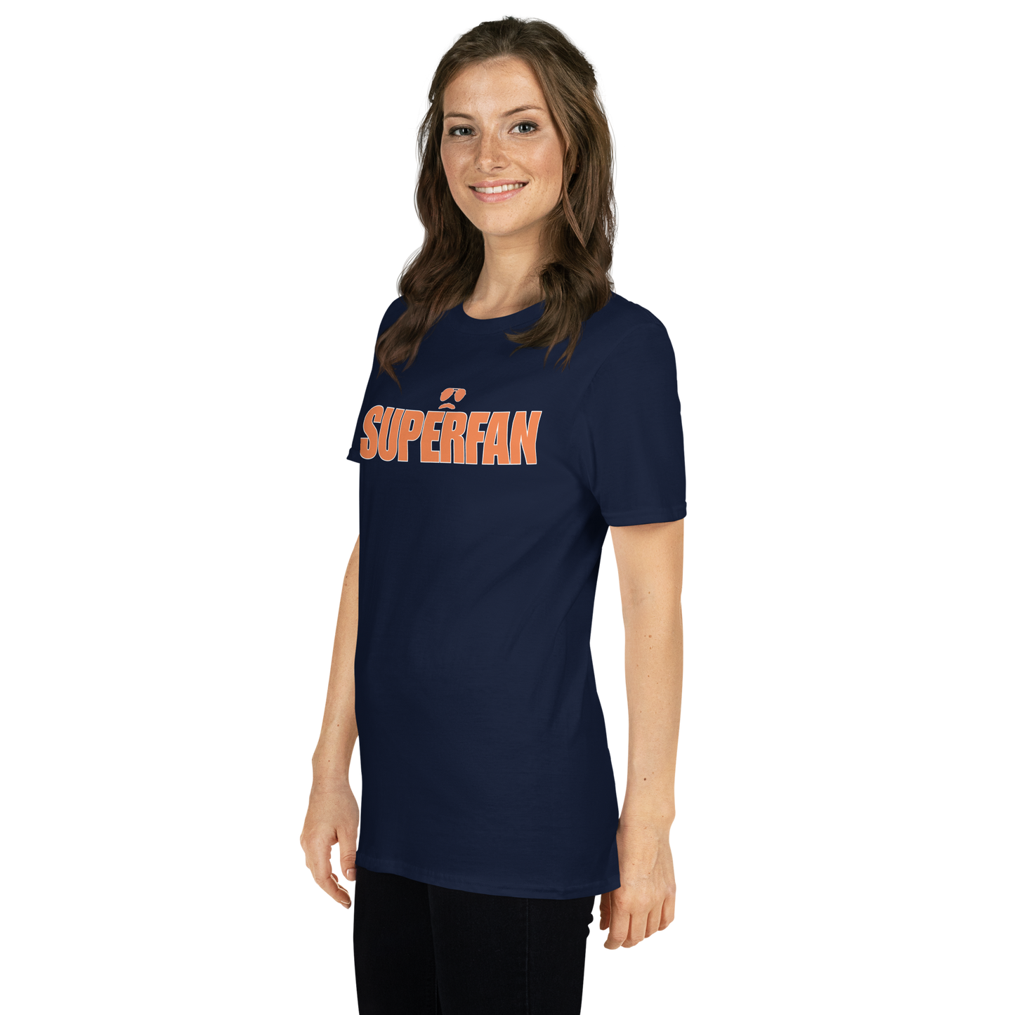 Swerski Superfan Short-Sleeve Unisex T-Shirt - Navy with Orange/White