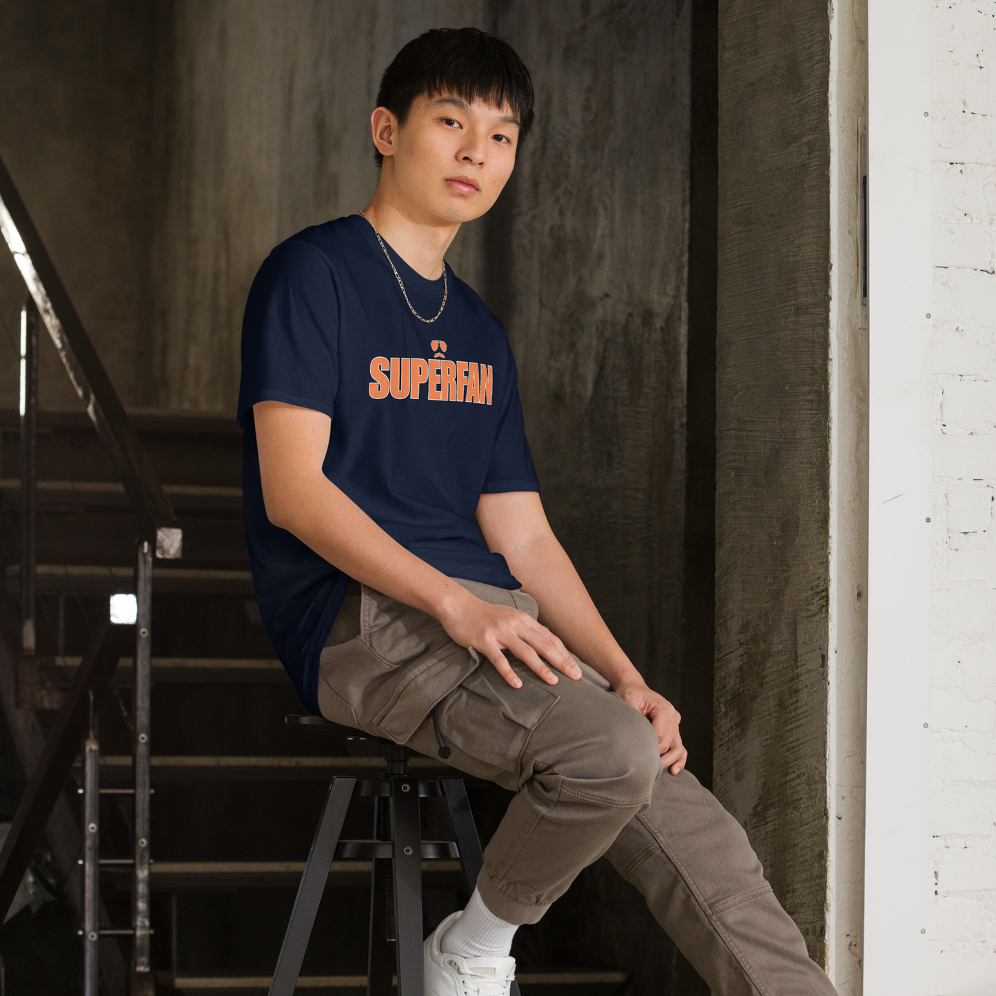 Swerski Superfan Short-Sleeve Unisex T-Shirt - Navy with Orange/White