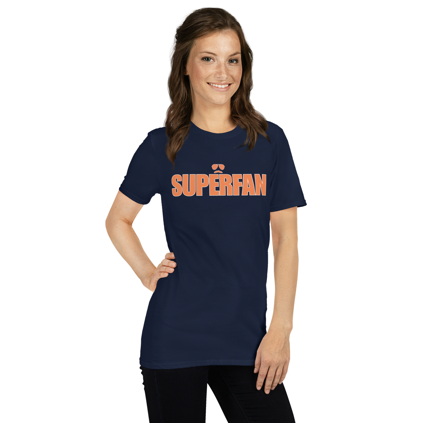 Swerski Superfan Short-Sleeve Unisex T-Shirt - Navy with Orange/White