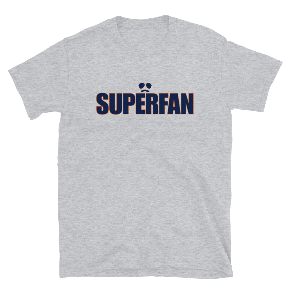 Swerski Superfan Short-Sleeve Unisex T-Shirt - Grey with Navy/Orange