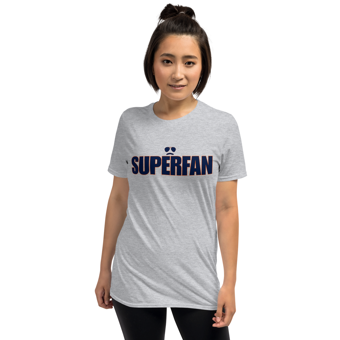 Swerski Superfan Short-Sleeve Unisex T-Shirt - Grey with Navy/Orange