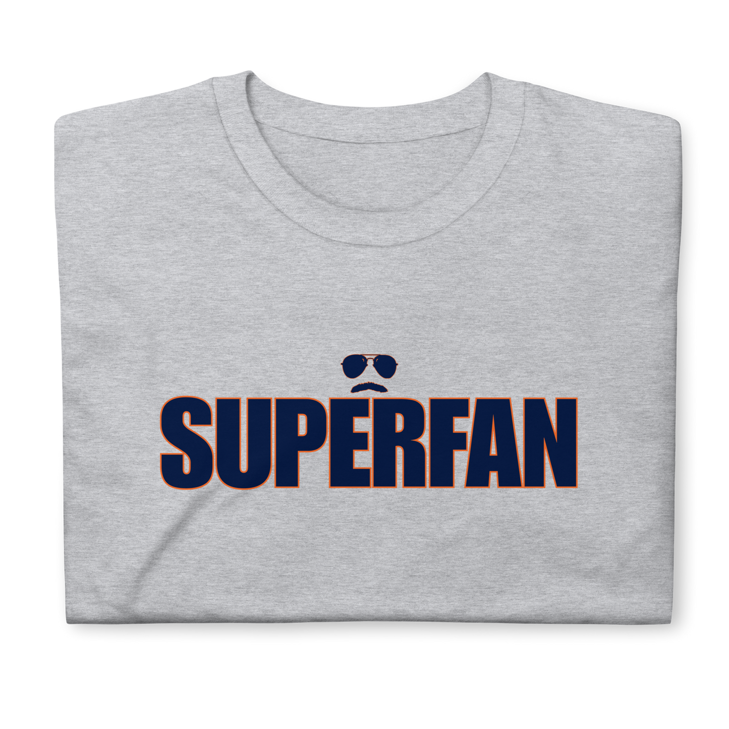 Swerski Superfan Short-Sleeve Unisex T-Shirt - Grey with Navy/Orange
