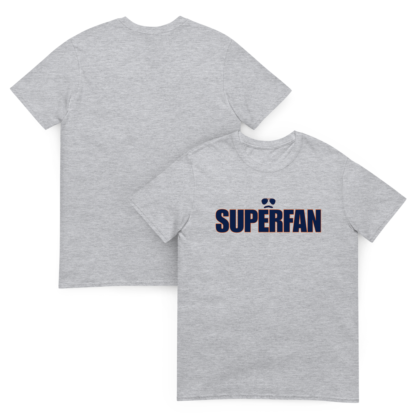 Swerski Superfan Short-Sleeve Unisex T-Shirt - Grey with Navy/Orange