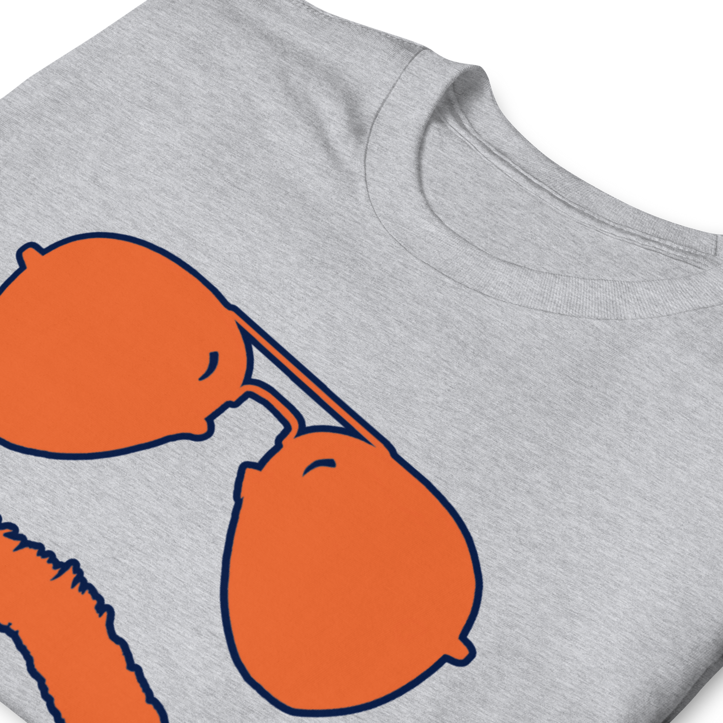 Swerski Stache and Shades Logo T-Shirt - New Grey with Orange/Navy Logo