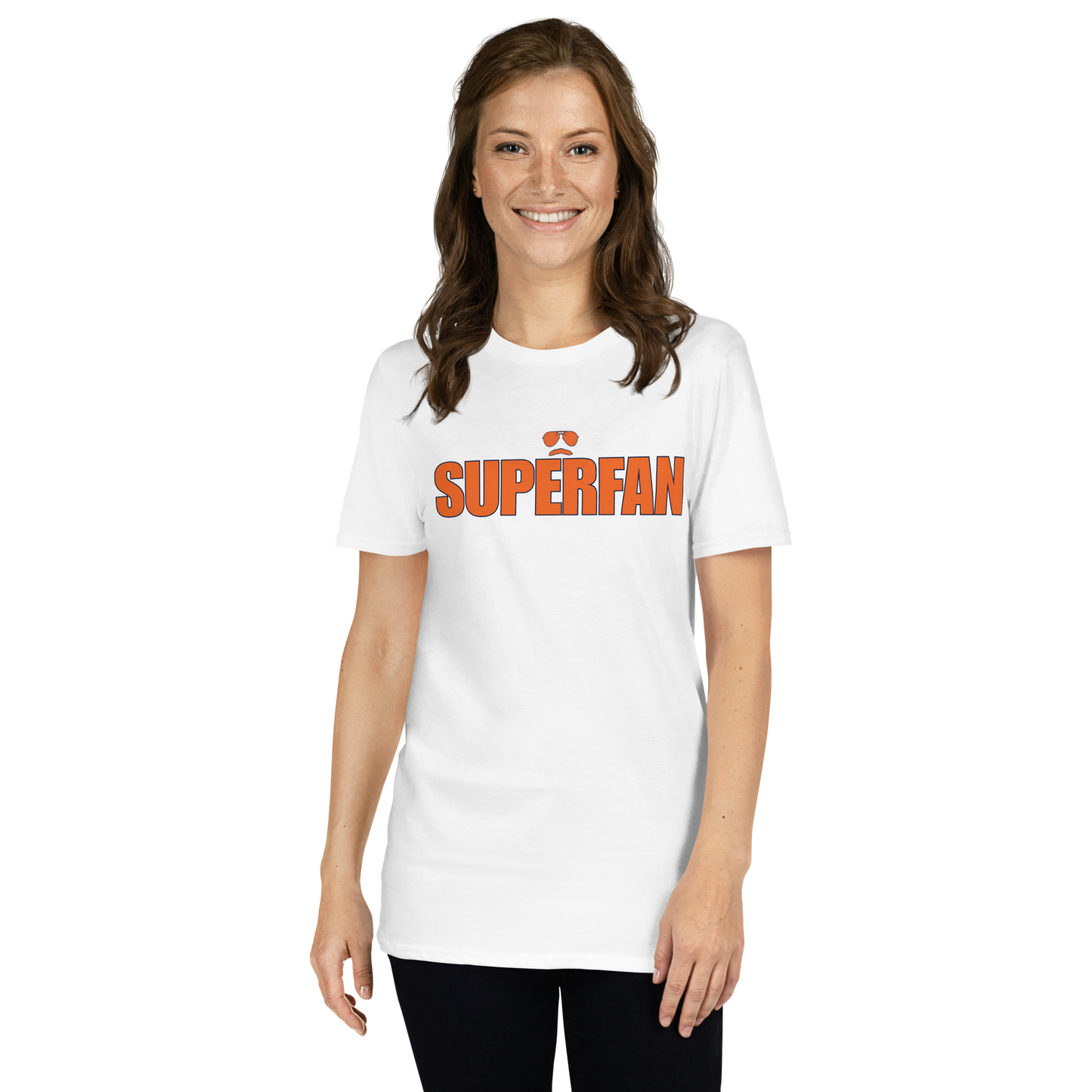 Swerski Superfan Short-Sleeve Unisex T-Shirt - White with Orange/Navy
