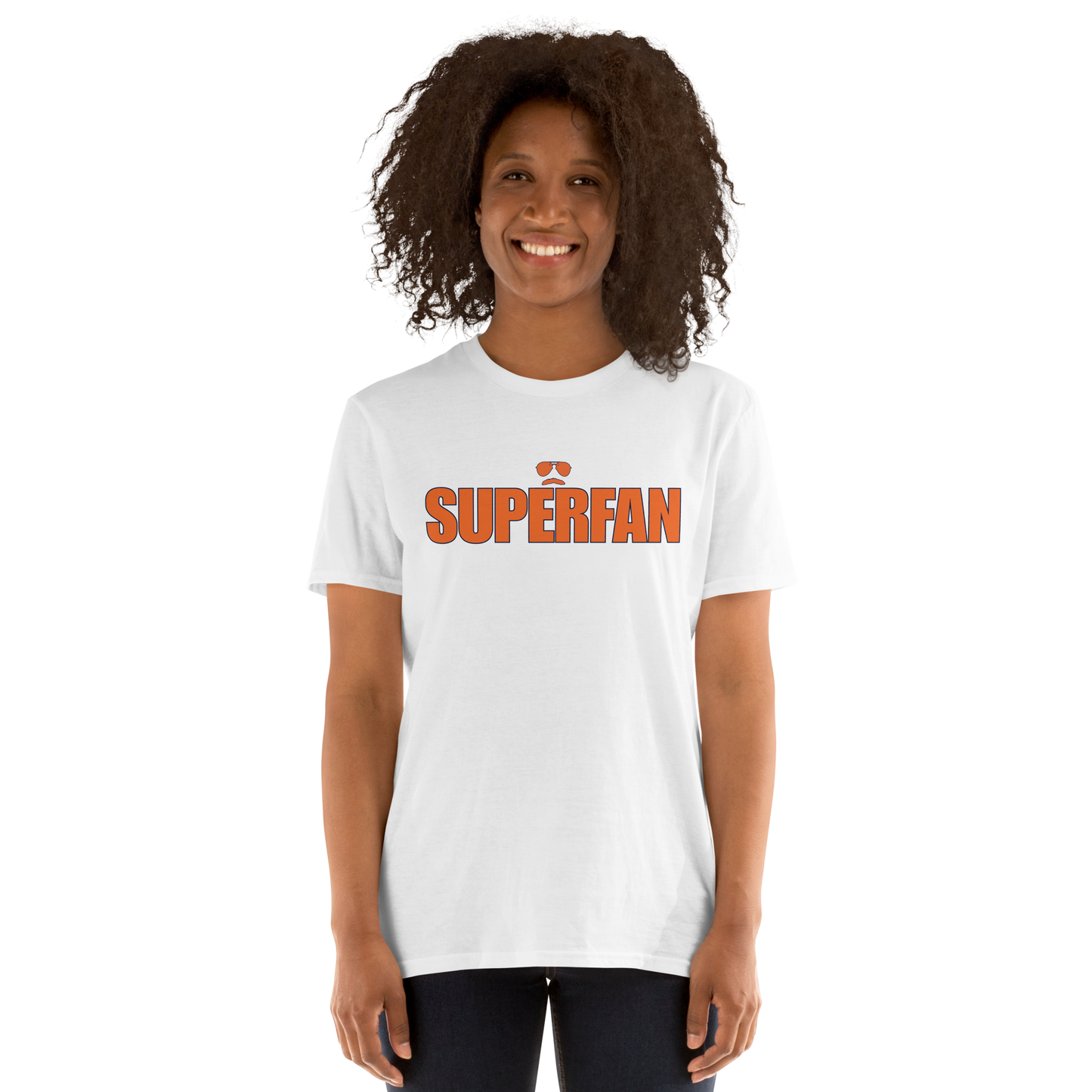 Swerski Superfan Short-Sleeve Unisex T-Shirt - White with Orange/Navy