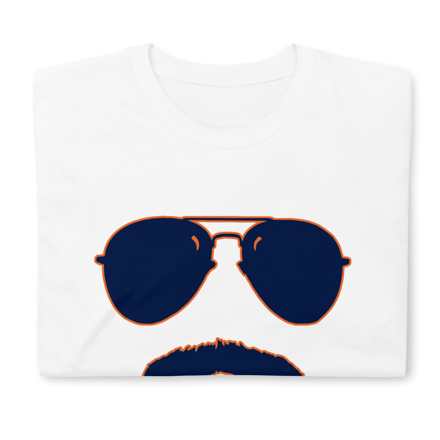 Swerski Stache and Shades Logo T-Shirt - New White with Navy/Orange Logo