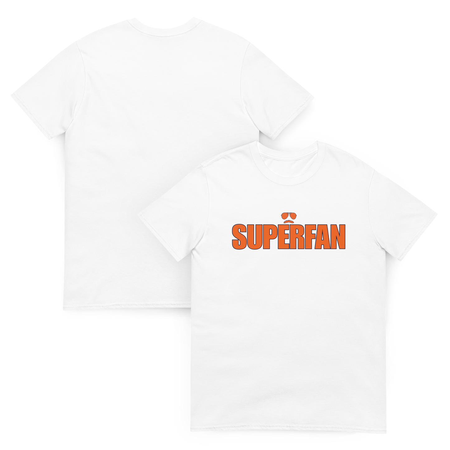 Swerski Superfan Short-Sleeve Unisex T-Shirt - White with Orange/Navy