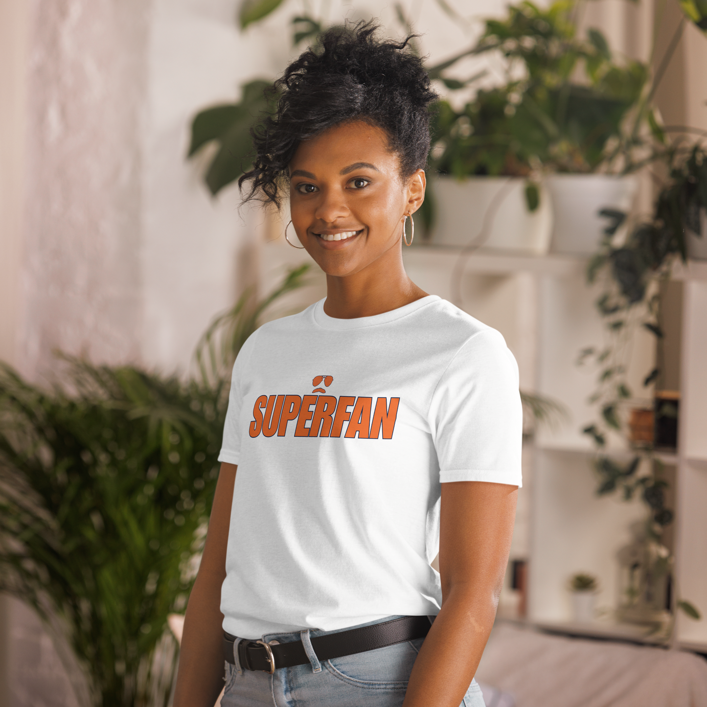 Swerski Superfan Short-Sleeve Unisex T-Shirt - White with Orange/Navy
