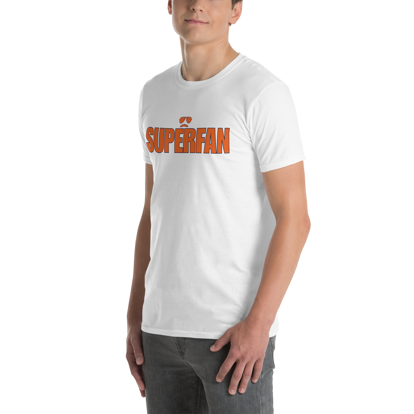 Swerski Superfan Short-Sleeve Unisex T-Shirt - White with Orange/Navy