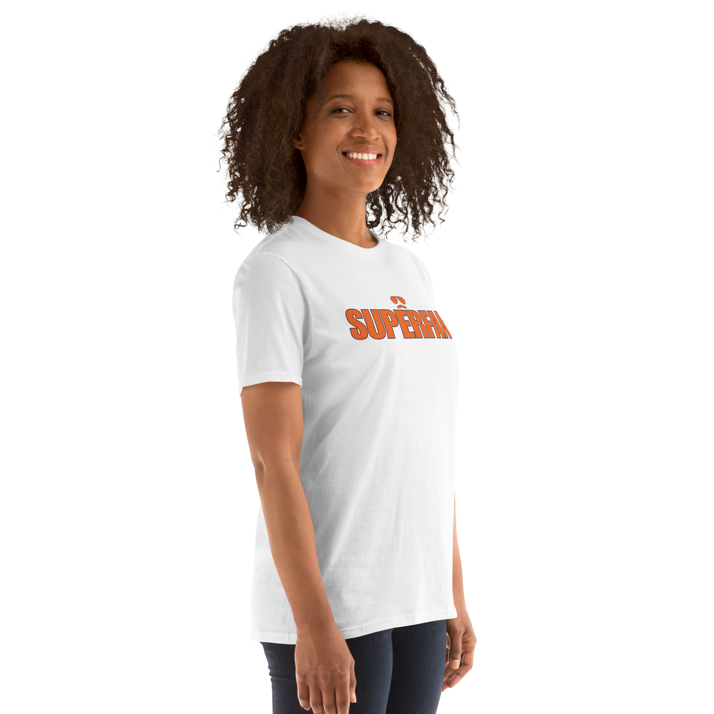 Swerski Superfan Short-Sleeve Unisex T-Shirt - White with Orange/Navy