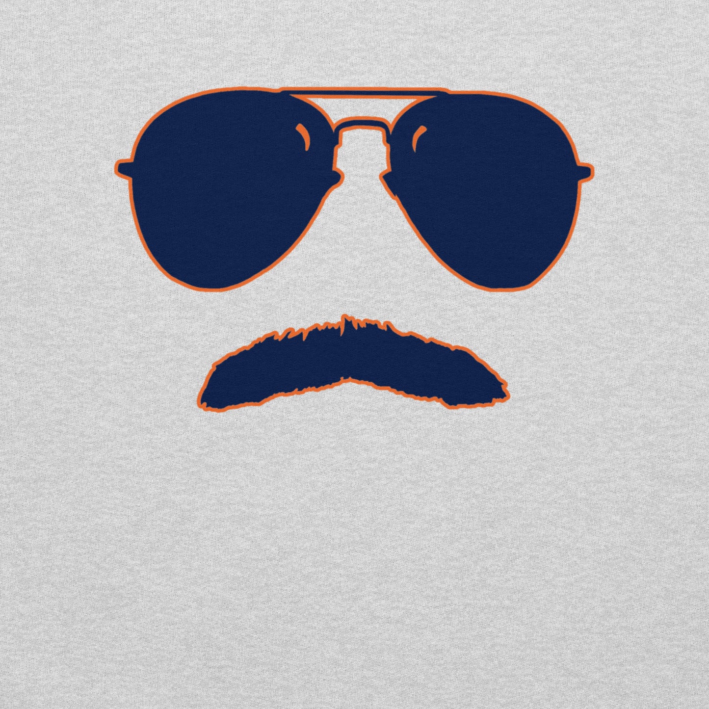 Swerski Stache and Shades Logo Unisex Sweatshirt - Navy & Orange Logo