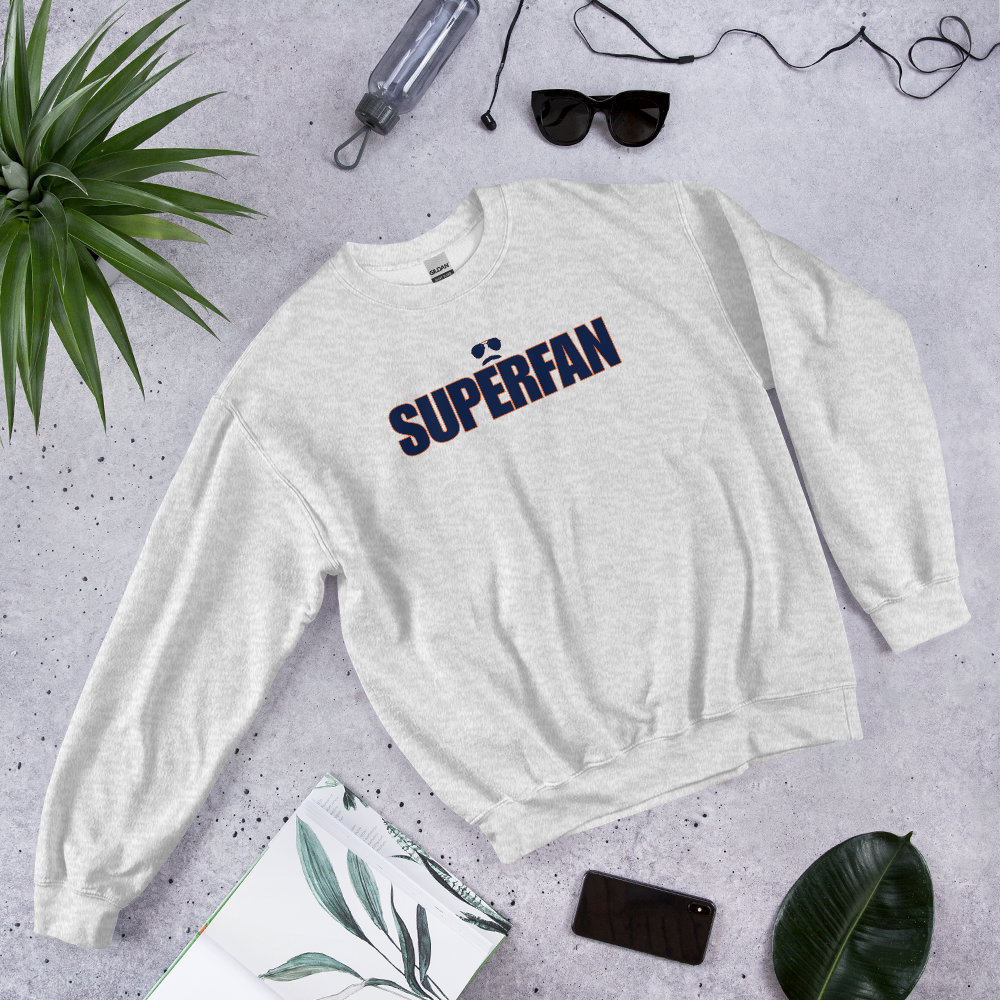 Swerski Superfan Unisex Sweatshirt - Grey with Navy/Orange
