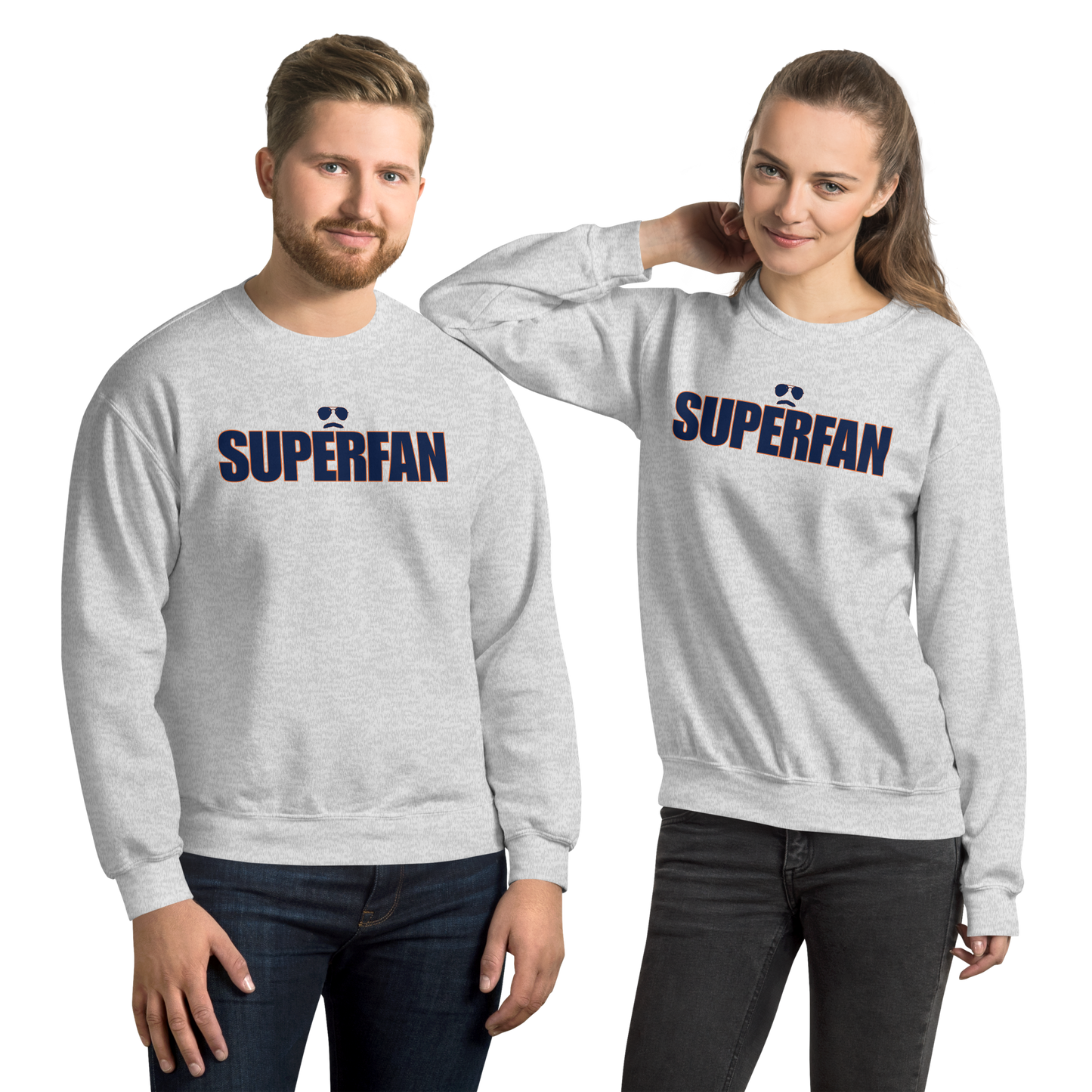 Swerski Superfan Unisex Sweatshirt - Grey with Navy/Orange