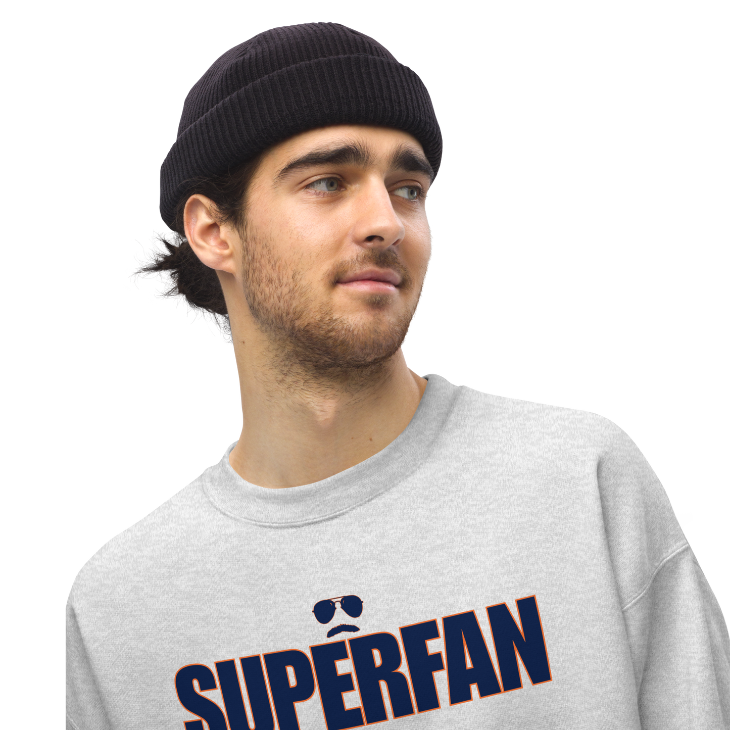 Swerski Superfan Unisex Sweatshirt - Grey with Navy/Orange